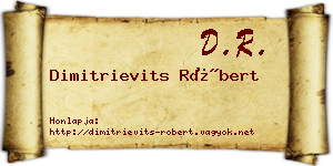 Dimitrievits Róbert névjegykártya